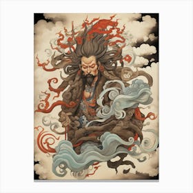 Japanese Fjin Wind God Illustration 8 Canvas Print