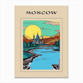 Minimal Design Style Of Moscow, Russia 3 Poster Canvas Print