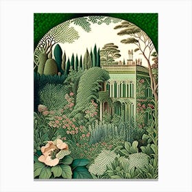 Villa Cimbrone Gardens, Italy Vintage Botanical Canvas Print