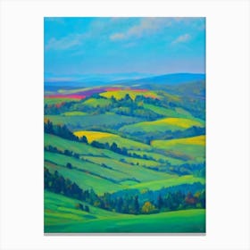 Bohemian Switzerland National Park Czech Republic Blue Oil Painting 1  Canvas Print