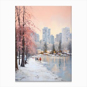 Dreamy Winter Painting Vancouver Canada 1 Canvas Print