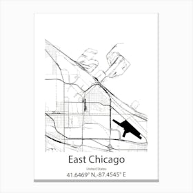 East Chicago,United States Minimalist Map Canvas Print