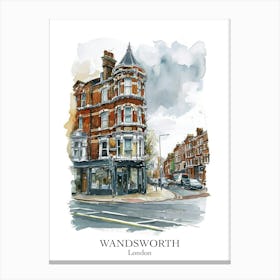 Wandsworth London Borough   Street Watercolour 3 Poster Canvas Print