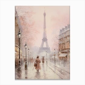 Dreamy Winter Painting Paris France 2 Canvas Print