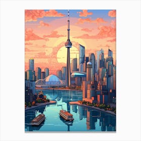 Shanghai Pixel Art 2 Canvas Print