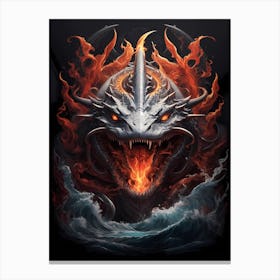 Leviathan Breathing Flames Canvas Print