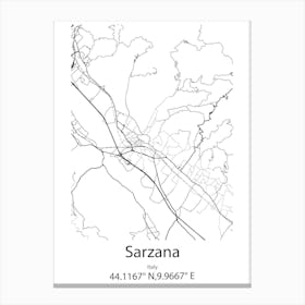 Sarzana,Italy Minimalist Map Canvas Print