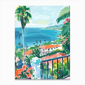 Travel Poster Happy Places Malibu 2 Canvas Print