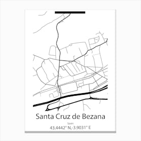 Santa Cruz Atizapan,Mexico Minimalist Map Stampe su tela