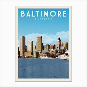 Baltimore Maryland Travel Poster Canvas Print