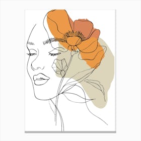 Portrait Of A Woman With Flowers 4 Canvas Print