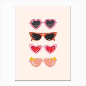 Valentine'S Day Sunglasses Canvas Print