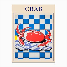 Crab 2 Seafood Poster Canvas Print
