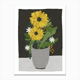 Sunflowers In A Vase Canvas Print