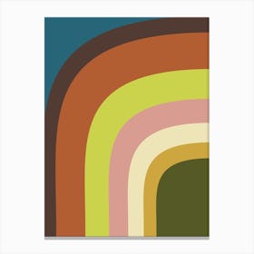Modern Earthy Boho Geometric Rainbow Canvas Print