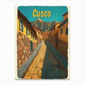 Aihrgdesign A Retro Travel Poster For Cusco Featuring The Anc C8ce6d25 2ade 43ca 97ac A0c34418a0a7 3 Canvas Print