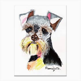 Schnauzer drawn by Remedy 54 Canvas Print