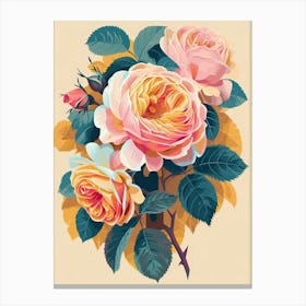 English Roses Painting Rose In A Keyhole 2 Canvas Print