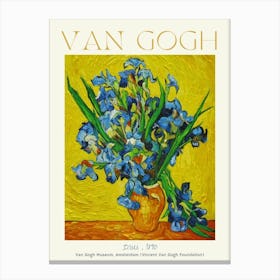 Van Gogh Irises 1890 Van Gogh Museum Amsterdam Poster Print Art in HD for Feature Wall Decor - Fully Remastered High Definition Canvas Print