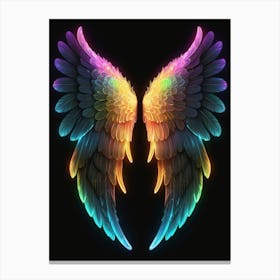 Neon Angel Wings 4 Canvas Print