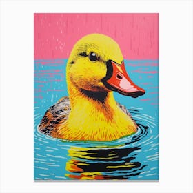 Duckling Colour Splash 2 Canvas Print