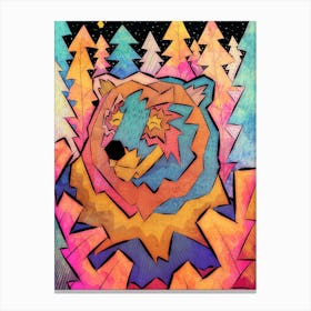 The Vibrant Woodland Bear Canvas Print