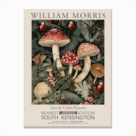 William Morris Prints Mushrooms Ornaments Christmas Gift Winter Vintage Canvas Print