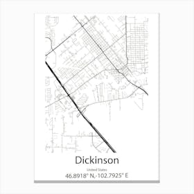 Dickinson,United States Minimalist Map Canvas Print