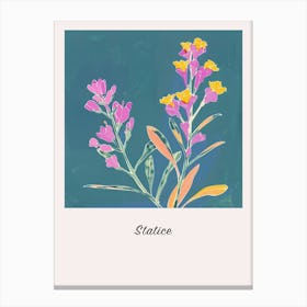 Statice 1 Square Flower Illustration Poster Canvas Print