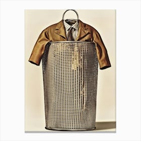 Suit In A Laundry Basket Canvas Print