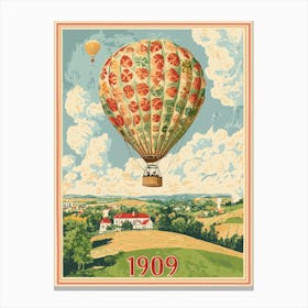 Aihrgdesign A Vintage Travel Poster Of A Hot Air Balloon Floa 66ab37d6 0f11 4321 B340 62db40c0aae2 1 Canvas Print