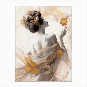 Japan Traditional Geisha Illustration By Ad 110 Canvas Print