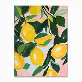 Lemon Tree Branches Gouache Painting Canvas Print