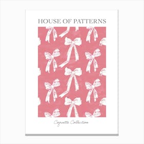 Pastel Pink Bows 1 Pattern Poster Canvas Print