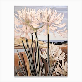 Agapanthus 1 Flower Painting Canvas Print