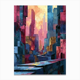 Cityscape | Pixel Art Series Canvas Print