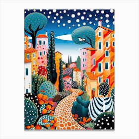 Sanremo, Italy, Illustration In The Style Of Pop Art 2 Canvas Print