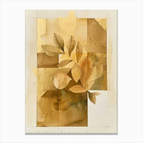 'Beige Leaves' Canvas Print