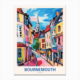 Bournemouth England 4 Uk Travel Poster Canvas Print