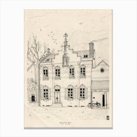 Klooster Meer Belgium Pen and Ink Drawing Canvas Print