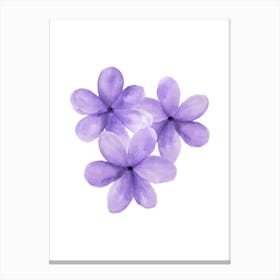 Watercolor Purple Flowers Canvas Print