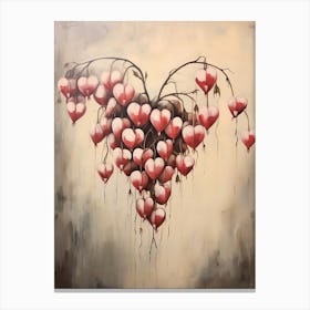 Bleeding Heart, Autumn Fall Flowers Sitting In A White Vase, Farmhouse Style 2 Canvas Print