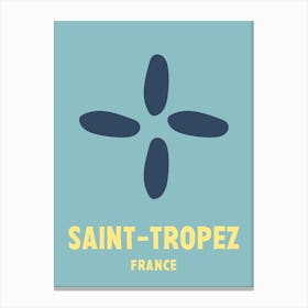 Saint Tropez, France, Graphic Style Poster 1 Canvas Print