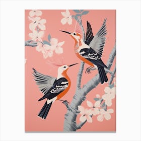 Vintage Japanese Inspired Bird Print Hoopoe 2 Canvas Print