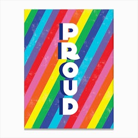 Proud Rainbow Stripes Canvas Print