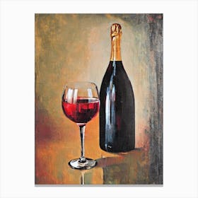 Rosé Prosecco Oil Painting Cocktail Poster Canvas Print