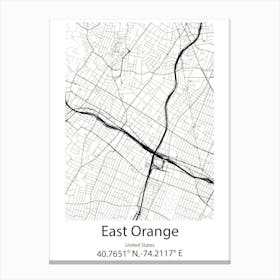 East Orange,United States Minimalist Map Canvas Print