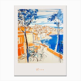 Nice France 2 Orange Drawing Poster Canvas Print