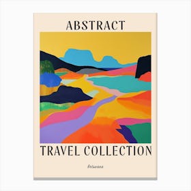Abstract Travel Collection Poster Botswana 1 Canvas Print