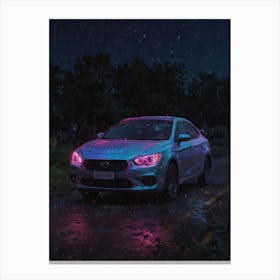 Car In The Rain Canvas Print